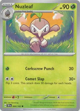 Pokemon - Nuzleaf - 004/162 - Common - Scarlet &amp; Violet: Temporal Forces Singles - Top CollectiblesCollectible CardsPokémon