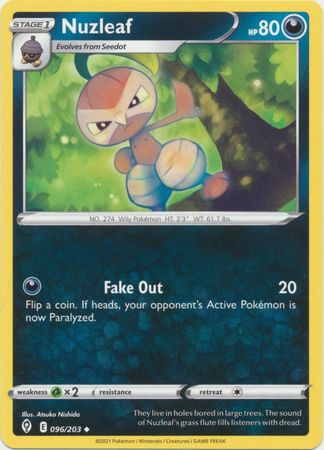 Pokemon - Nuzleaf - 096/203 - Uncommon - Sword &amp; Shield: Evolving Skies Series - Top CollectiblesCollectible CardsPokémon