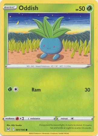 Pokemon - Oddish - 001/196 - Common - Sword &amp; Shield: Lost Origin Series - Top CollectiblesCollectible CardsPokémon