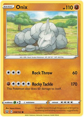 Pokemon - Onix - 068/163 - Common - Sword &amp; Shield: Battle Styles Singles - Top CollectiblesCollectible CardsPokémon