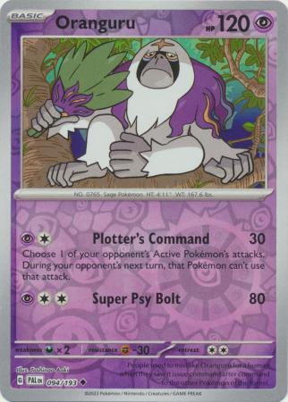 Pokemon - Oranguru - 094/193 - Uncommon Reverse Holo - Scarlet &amp; Violet: Paldea Evolved Series - Top CollectiblesCollectible CardsPokémon