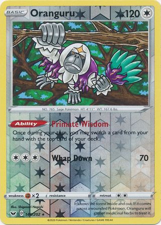 Pokemon - Oranguru - 148/202 - Holo Rare Reverse Holo - Sword &amp; Shield: Base Set Series - Top CollectiblesCollectible CardsPokémon