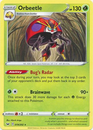 Pokemon - Orbeetle - 019/202 - Rare - Sword & Shield: Base Set Series - Top CollectiblesCollectible CardsPokémon