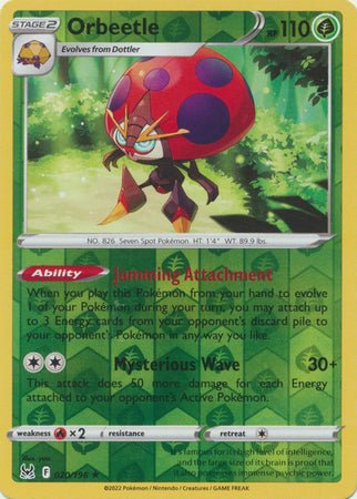 Pokemon - Orbeetle - 020/196 - Holo Rare Reverse Holo - Sword &amp; Shield: Lost Origin Series - Top CollectiblesCollectible CardsPokémon