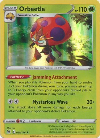 Pokemon - Orbeetle - 020/196 - Holo Rare - Sword & Shield: Lost Origin Series - Top CollectiblesCollectible CardsPokémon