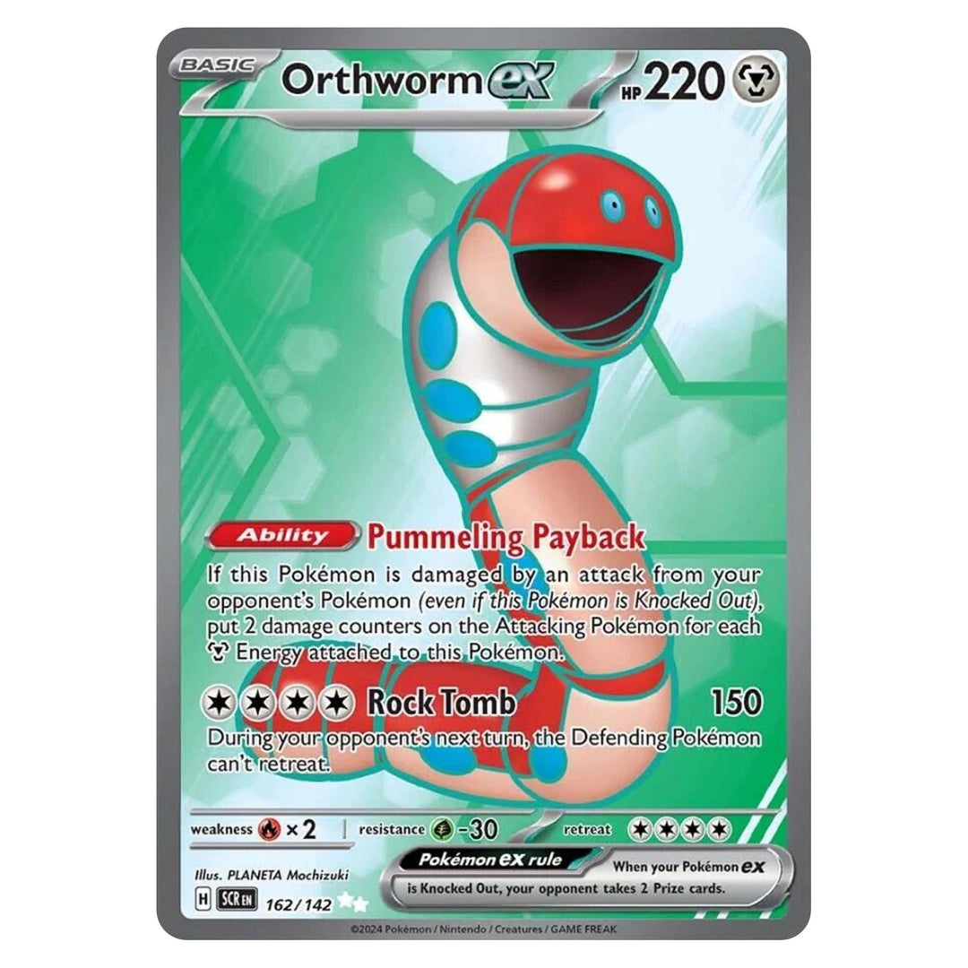 Pokemon - Orthworm ex - 162 - Ultra Rare - Stellar Crown - Top CollectiblesPokémon SinglePokémon
