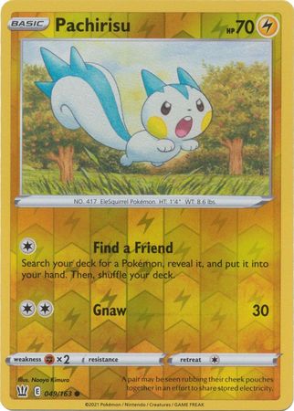 Pokemon - Pachirisu - 049/163 - Common Reverse Holo - Sword & Shield: Battle Styles Singles - Top CollectiblesCollectible CardsPokémon