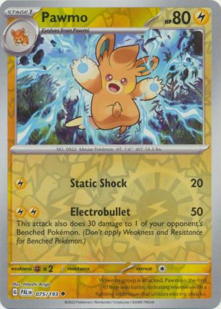 Pokemon - Pawmo - 075/193 - Uncommon Reverse Holo - Scarlet & Violet: Paldea Evolved Series - Top CollectiblesCollectible CardsPokémon