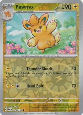 Pokemon - Pawmo - 075/198 - Common Reverse Holo - Scarlet &amp; Violet (Base Set) Series - Top CollectiblesCollectible CardsPokémon