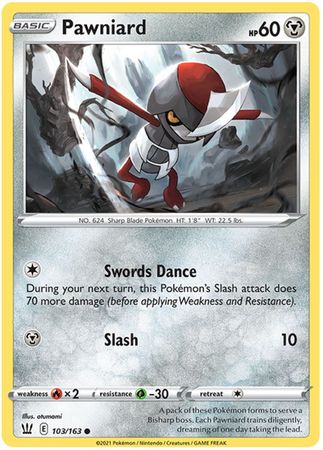 Pokemon - Pawniard - 103/163 - Common - Sword &amp; Shield: Battle Styles Singles - Top CollectiblesCollectible CardsPokémon
