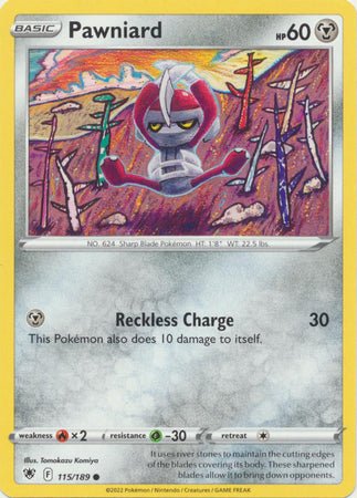Pokemon - Pawniard - 115/189 - Common - Sword &amp; Shield: Astral Radiance Series - Top CollectiblesCollectible CardsPokémon