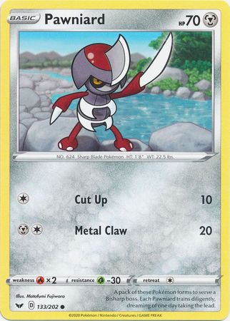 Pokemon - Pawniard - 133/202 - Common - Sword &amp; Shield: Base Set Series - Top CollectiblesCollectible CardsPokémon