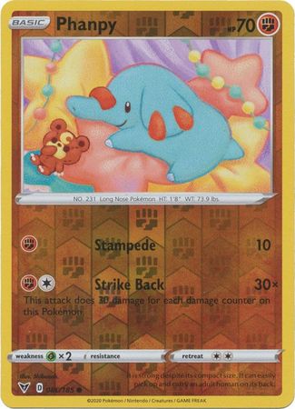 Pokemon - Phanpy - 086/185 - Common Reverse Holo - Sword & Shield: Vivid Voltage Series - Top CollectiblesCollectible CardsPokémon