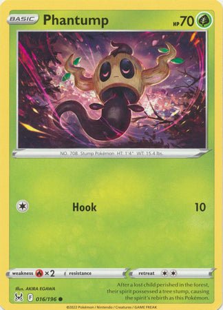 Pokemon - Phantump - 016/196 - Common - Sword &amp; Shield: Lost Origin Series - Top CollectiblesCollectible CardsPokémon