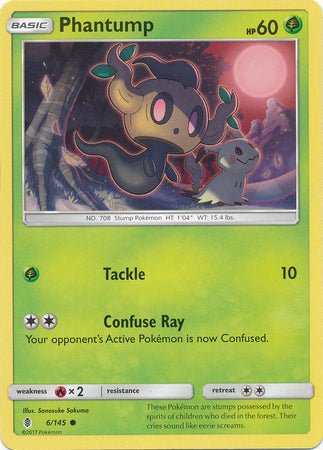 Pokemon - Phantump - 6/145 - Common - Sun &amp; Moon: Guardians Rising Series - Top CollectiblesCollectible CardsPokémon