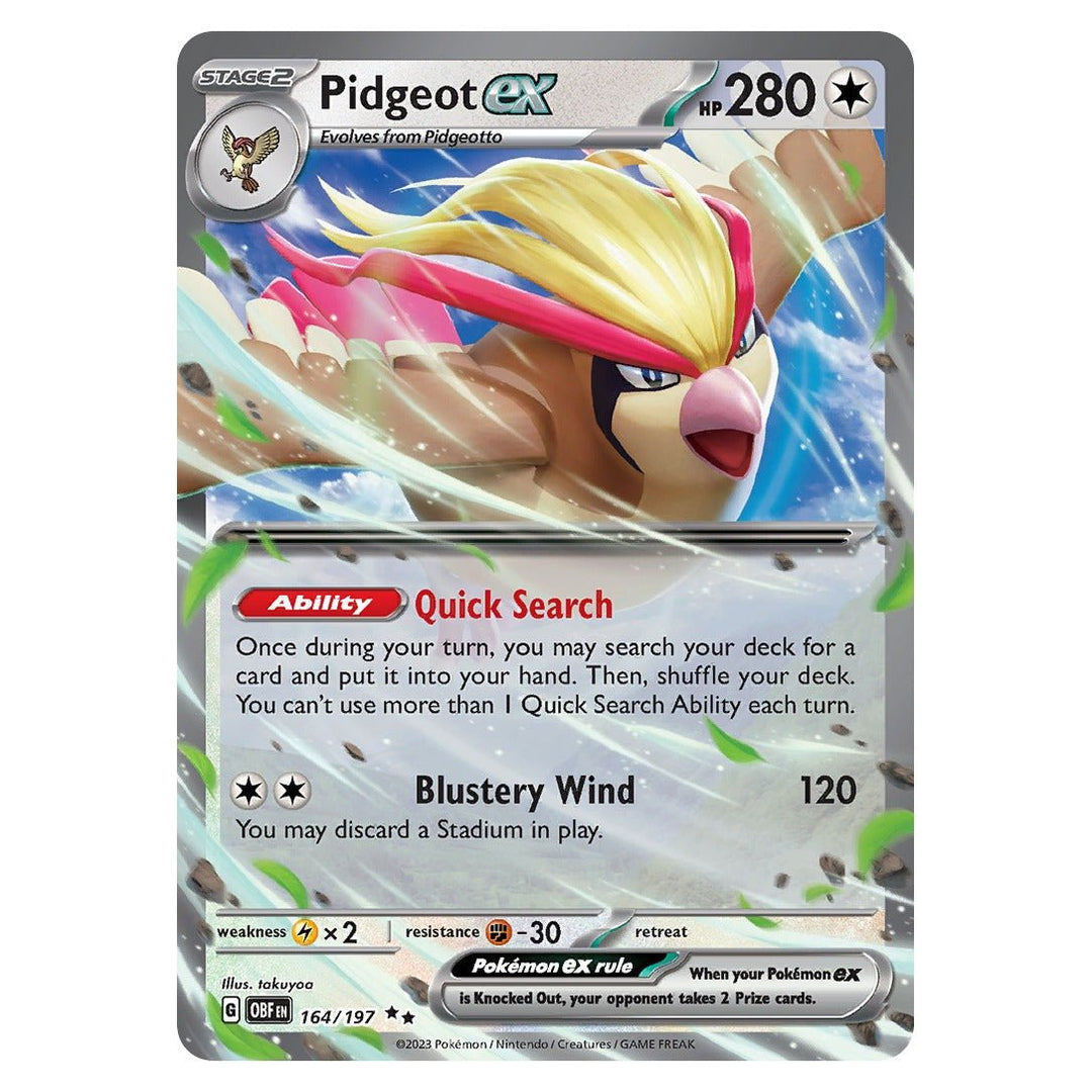 Pokemon - Pidgeot ex - 164 - Double Rare - Obsidian Flames - Top CollectiblesPokémon SinglePokémon