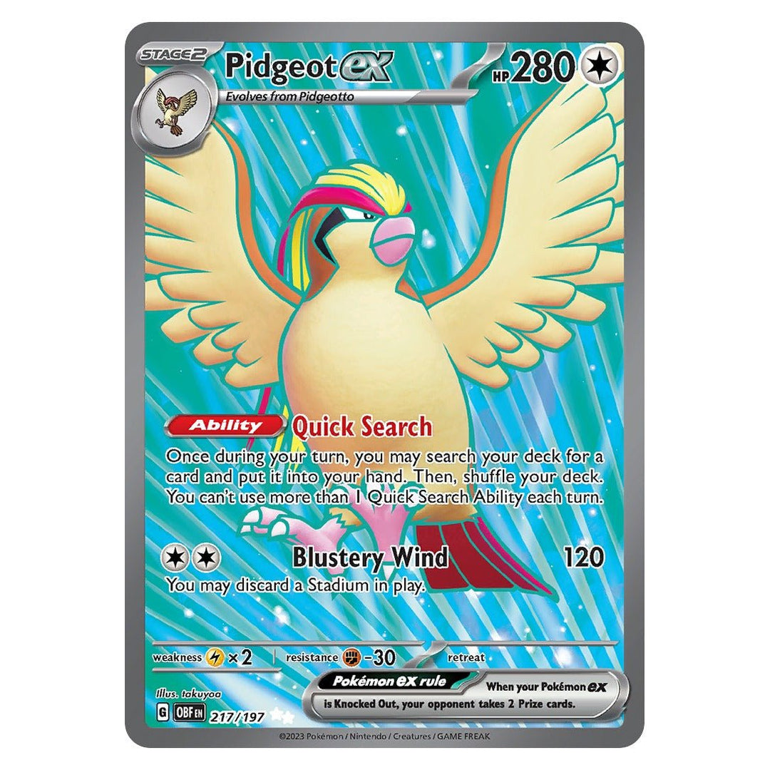 Pokemon - Pidgeot ex - 217 - Ultra Rare - Obsidian Flames - Top CollectiblesPokémon SinglePokémon