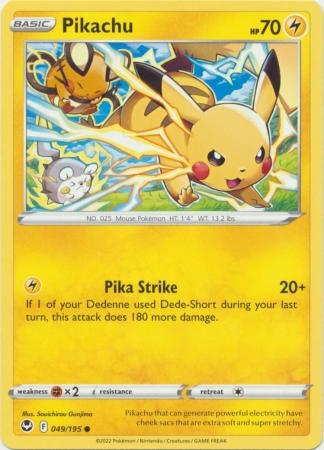 Pokemon - Pikachu - 049/195 - Common - Sword &amp; Shield: Silver Tempest Series - Top CollectiblesCollectible CardsPokémon