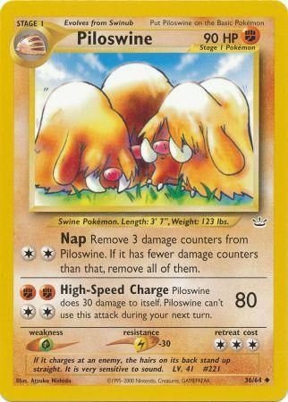 Pokemon - Piloswine - 36/64 - Uncommon Unlimited - Neo Revelation Series - Top CollectiblesCollectible CardsPokémon