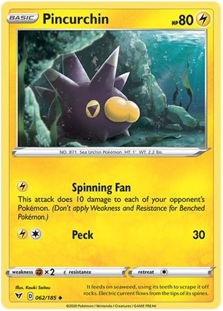 Pokemon - Pincurchin - 062/185 - Uncommon - Sword & Shield: Vivid Voltage Series - Top CollectiblesCollectible CardsPokémon