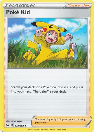 Pokemon - Poke Kid - 173/202 - Uncommon - Sword &amp; Shield Base Set Series - Top CollectiblesCollectible CardsPokémon