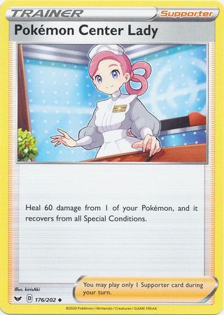 Pokemon - Pokemon Center Lady - 176/202 - Uncommon - Sword &amp; Shield: Base Set Series - Top CollectiblesCollectible CardsPokémon