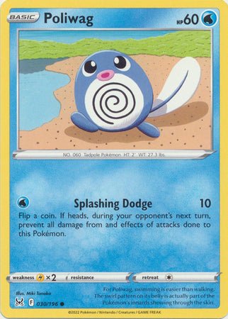 Pokemon - Poliwag - 030/196 - Common - Sword &amp; Shield: Lost Origin Series - Top CollectiblesCollectible CardsPokémon