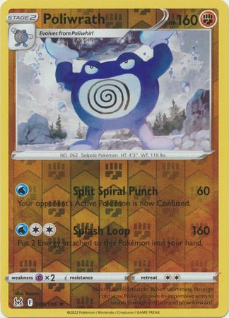 Pokemon - Poliwrath - 085/196 - Rare Reverse Holo - Sword &amp; Shield: Lost Origin Series - Top CollectiblesCollectible CardsPokémon