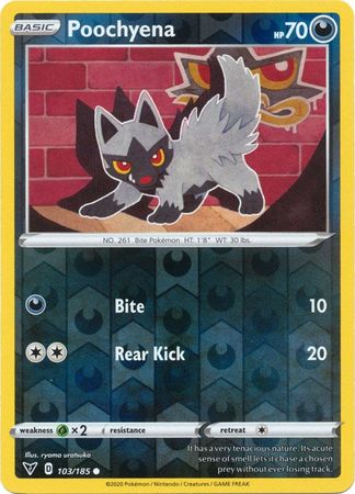 Pokemon - Poochyena - 103/185 - Common Reverse Holo - Sword & Shield: Vivid Voltage Series - Top CollectiblesCollectible CardsPokémon