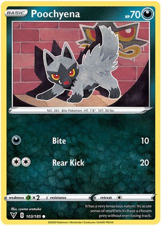 Pokemon - Poochyena - 103/185 - Common - Sword & Shield: Vivid Voltage Series - Top CollectiblesCollectible CardsPokémon