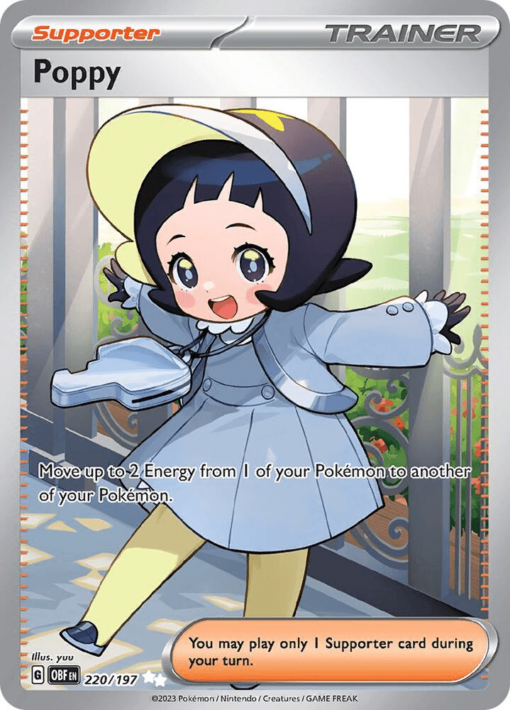 Pokemon - Poppy - 220/197 - Ultra Rare - Scarlet & Violet: Obsidian Fl Top Collectibles Pokemon - Poppy - 220/197 - Ultra Rare - Scarlet & Violet: Obsidian Fl Top Collectibles