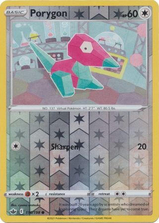 Pokemon - Porygon - 116/198 - Common Reverse Holo - Sword &amp; Shield: Chilling Reign Series - Top CollectiblesCollectible CardsPokémon