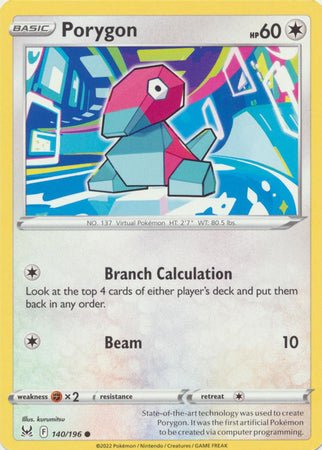 Pokemon - Porygon - 140/196 - Common - Sword & Shield: Lost Origin Series - Top CollectiblesCollectible CardsPokémon