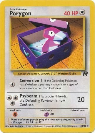 Pokemon - Porygon - 48/82 - Uncommon Unlimited - Team Rocket Series - Top CollectiblesCollectible CardsPokémon