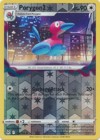 Pokemon - Porygon2 - 141/196 - Uncommon Reverse Holo - Sword & Shield: Lost Origin Series - Top CollectiblesCollectible CardsPokémon