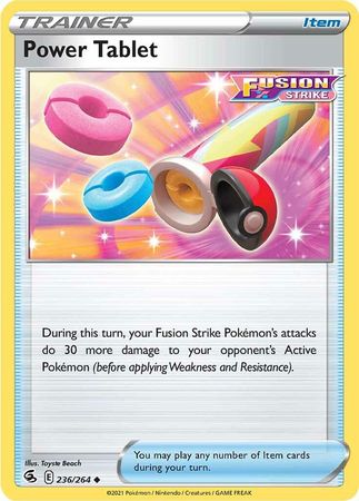 Pokemon - Power Tablet - 236/264 - Uncommon - Sword &amp; Shield: Fusion Strike Series - Top CollectiblesCollectible CardsPokémon