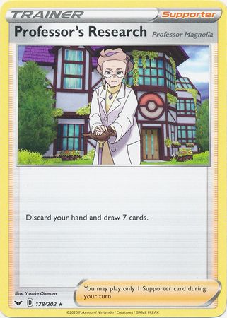 Pokemon - Professor's Research - 178/202 - Rare Theme Deck Exclusive - Sword & Shield: Base Set Series - Top CollectiblesCollectible CardsPokémon