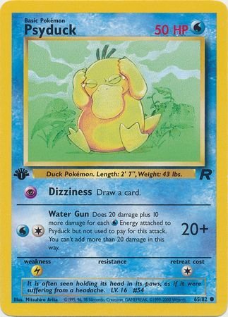 Pokemon - Psyduck - 65/82 - Common 1st Edition - Team Rocket Series - Top CollectiblesCollectible CardsPokémon