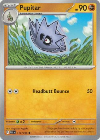 Pokemon - Pupitar - 111/193 - Uncommon - Scarlet &amp; Violet: Paldea Evolved Series - Top CollectiblesCollectible CardsPokémon