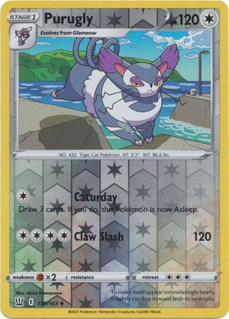 Pokemon - Purugly - 116/163 - Uncommon Reverse Holo - Sword &amp; Shield: Battle Styles Singles - Top CollectiblesCollectible CardsPokémon