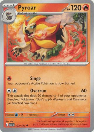 Pokemon - Pyroar - 032/193 - Uncommon - Scarlet &amp; Violet: Paldea Evolved Series - Top CollectiblesCollectible CardsPokémon