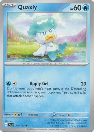 Pokemon - Quaxly - 049/193 - Common - Scarlet &amp; Violet: Paldea Evolved Series - Top CollectiblesCollectible CardsPokémon