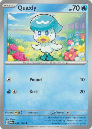 Pokemon - Quaxly - 052/198 - Common - Scarlet &amp; Violet (Base Set) Serie - Top CollectiblesCollectible CardsPokémon
