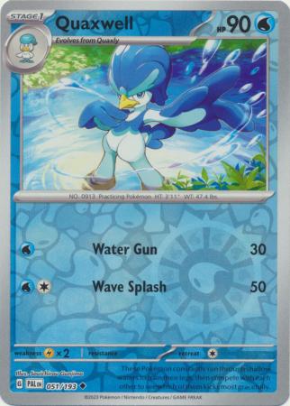 Pokemon - Quaxwell - 051/193 - Uncommon Reverse Holo - Scarlet &amp; Violet: Paldea Evolved Series - Top CollectiblesCollectible CardsPokémon