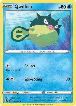 Pokemon - Qwilfish - 060/264 - Common - Sword &amp; Shield: Fusion Strike Series - Top CollectiblesCollectible CardsPokémon