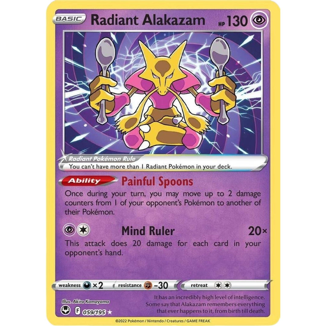 Pokemon - Radiant Alakazam - 059/195 - Radiant Rare - Sword &amp; Shield: Astral Radiance Series - Top CollectiblesCollectible CardsPokémon