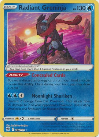Pokemon - Radiant Greninja - 046/189 - Radiant Rare - Sword &amp; Shield: Astral Radiance Series - Top CollectiblesCollectible CardsPokémon