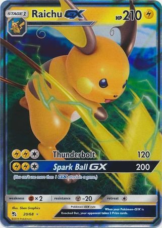 Pokemon - Raichu GX - 20/68 - Ultra Rare - Hidden Fates Series - Top CollectiblesCollectible CardsPokémon