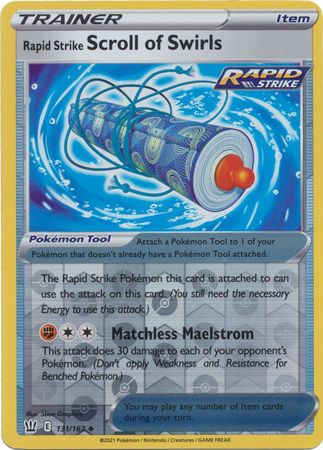 Pokemon - Rapid Strike Scroll of Swirls - 131/163 - Uncommon Reverse Holo - Sword &amp; Shield: Battle Styles Singles - Top CollectiblesCollectible CardsPokémon