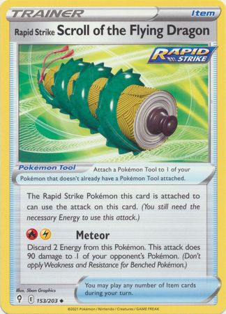 Pokemon - Rapid Strike Scroll of the Flying Dragon - 153/203 - Uncommon - Sword &amp; Shield: Evolving Skies Series - Top CollectiblesCollectible CardsPokémon